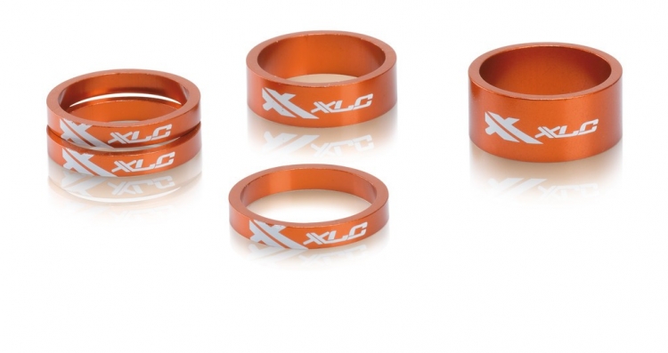 XLC AS-A02 zestaw podkładek steru, pomarańczowe, 1 i 1/8 cala