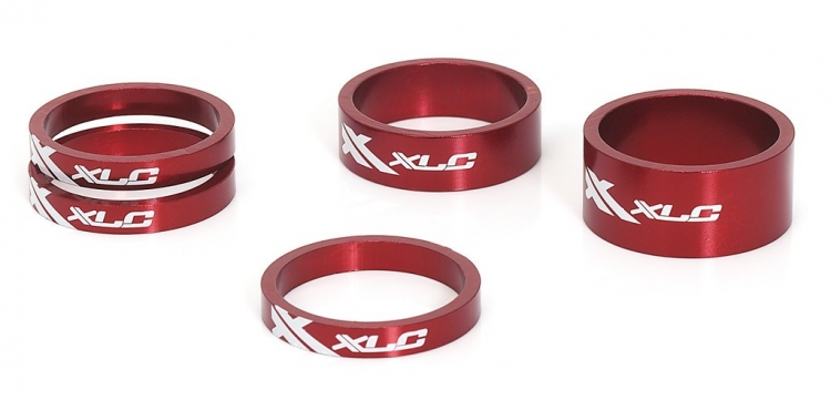 XLC AS-A02 zestaw podkładek steru, czerwony, 1 i 1/8 cala