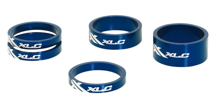 XLC AS-A02 zestaw podkładek steru, niebieski, 1 i 1/8 cala
