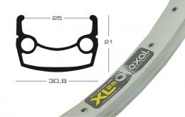 Exal XL 25 V-brake felga 26 cali , srebrna, 559-25, 36 otworów