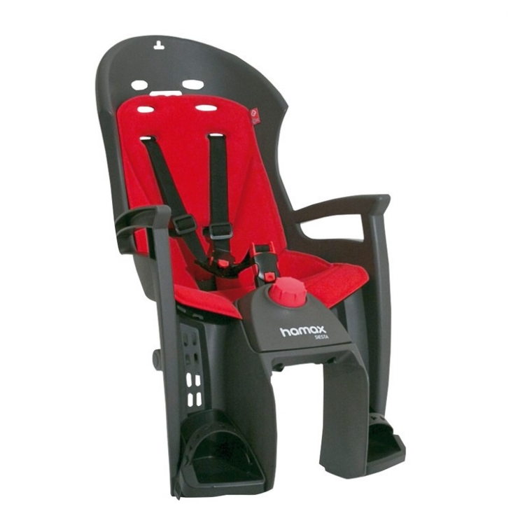 Hamax Siesta fotelik rowerowy dla dziecka, szaro-czerwony