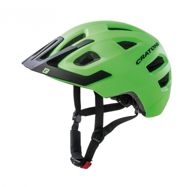 CRATONI Maxster Pro, dziecięcy kask rowerowy, limonkowo-czarny matowy rozmiar 51-56 cm