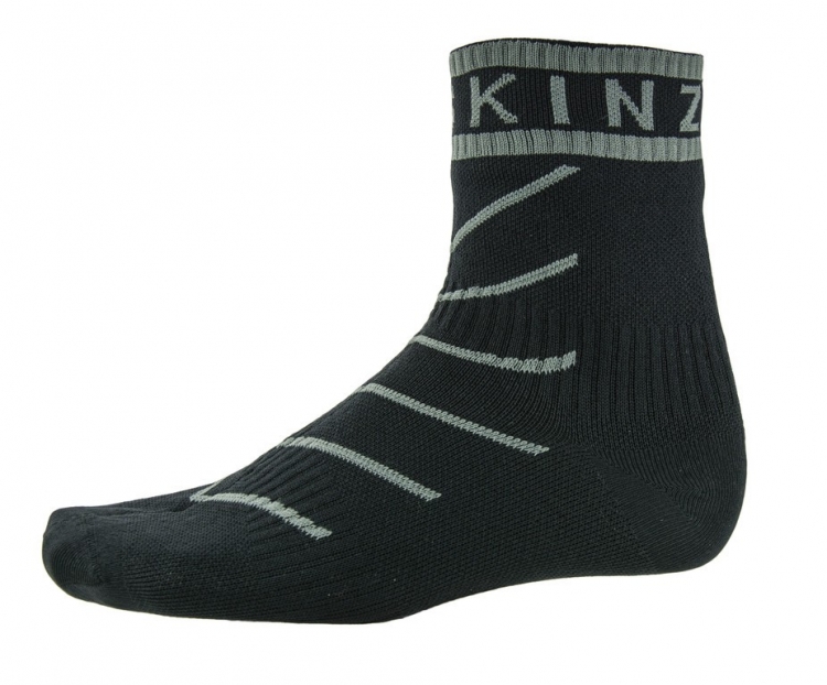 SEALSKINZ- Super Thin, skarpetki za kostki, wodoodporne, czarno-szare, r. M (39-42)