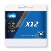 KMC X12 łańcuch 12-rzędowy 1/2 x 11/128 cala, 126 ogniw, Ti-N Gold-black