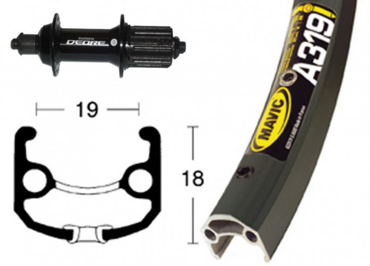 Koło tylne 28 x 1,75 cala, Mavic A 319, Deore 8/9 rz.