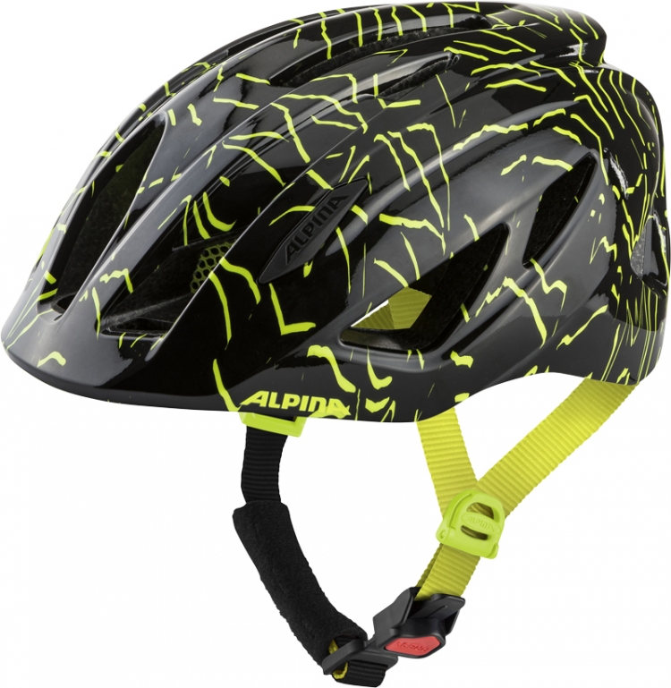 ALPINA Kask rowerowy dziecięcy Pico - roz. 50-55cm, czarny/żółty neon połysk