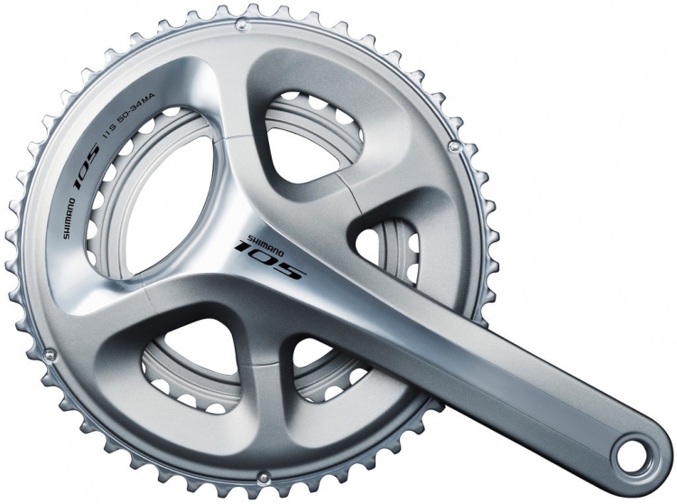 Shimano 105 FC-5800 mechanizm korbowy, 39/53 z, 170 mm, srebrny Shimano 105 FC-5800 mechanizm korbowy, 39/53 z, 170 mm, srebrny