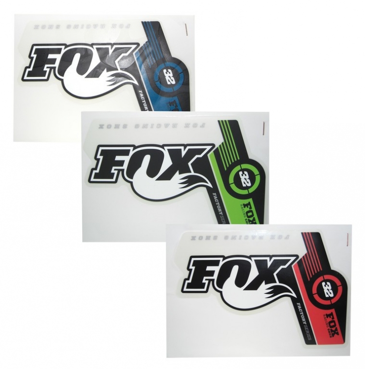 Naklejka na amortyzator FOX 32, eQ XDuro RX, 2010-2014, zielona
