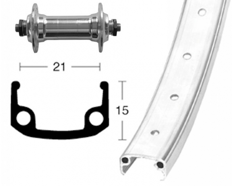 Koło przednie 26 x 1,9 Shimano DH3N31, Rigida, 36 szprych