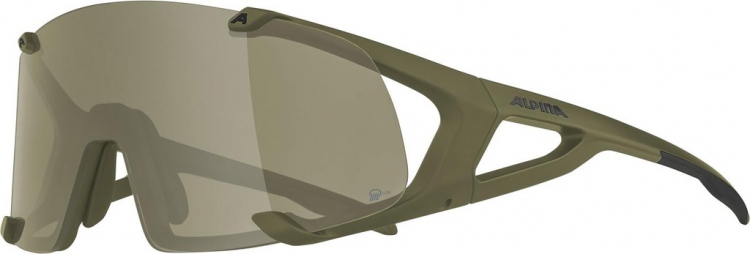 ALPINA Okulary słoneczne Hawkeye Q-Lite Cat.3 - oliwkowy mat/srebrny, fogstop