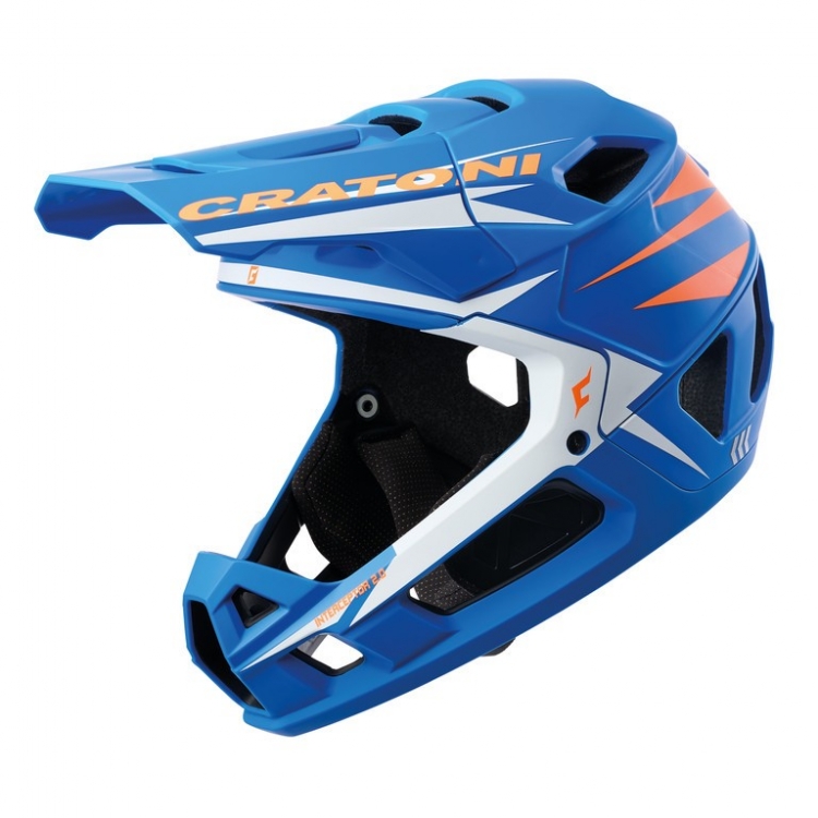 Kask rowerowy MTB Cratoni Interceptor 2.0 rozm. S/M (54-58cm) niebieski/neon pomarańcz mat Kask rowerowy MTB Cratoni Interceptor 2.0 rozm. S/M (54-58cm) niebieski/neon pomarańcz mat