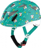 ALPINA Kask rowerowy dziecięcy Ximo Flash - roz. 49-54cm, miętowy/motyw jednorożec połysk