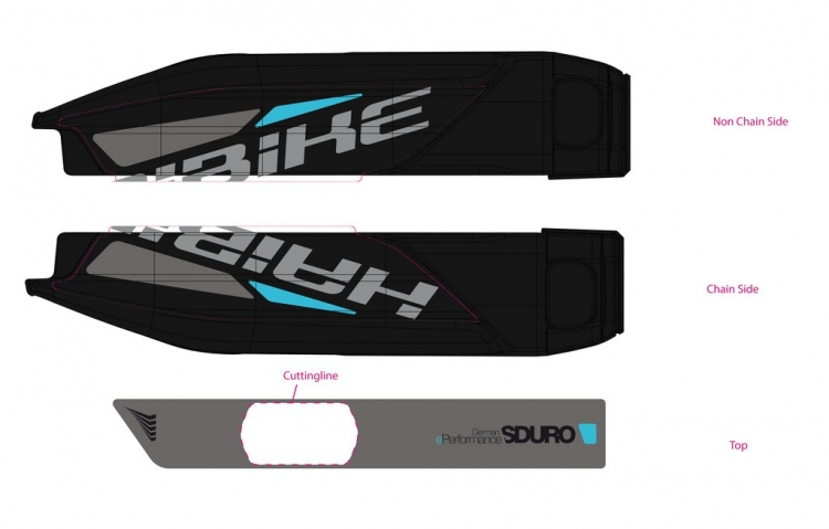 Naklejki na baterię dla roweru E- bike Haibike SDURO FULLNINE RC, HARDNINE RC, SDURO TREKKING RC, 2015 r.