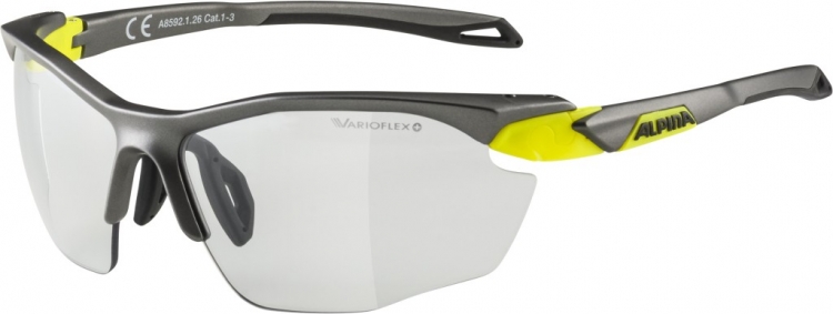 ALPINA Okulary słoneczne Twist Five HR V Cat.1-3 - szary mat/żółty/szkło czarne, Fogstop