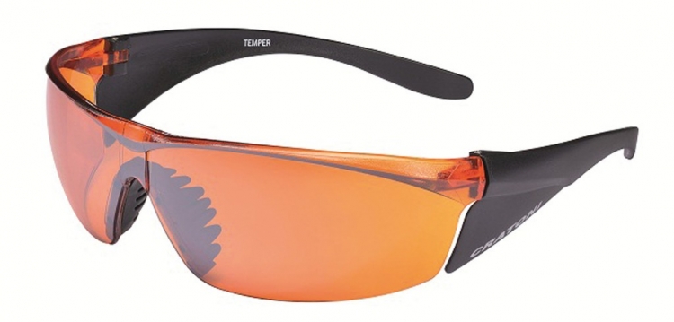 Cratoni Temper okulary na rower czarny matt, szkła pomarańczowe