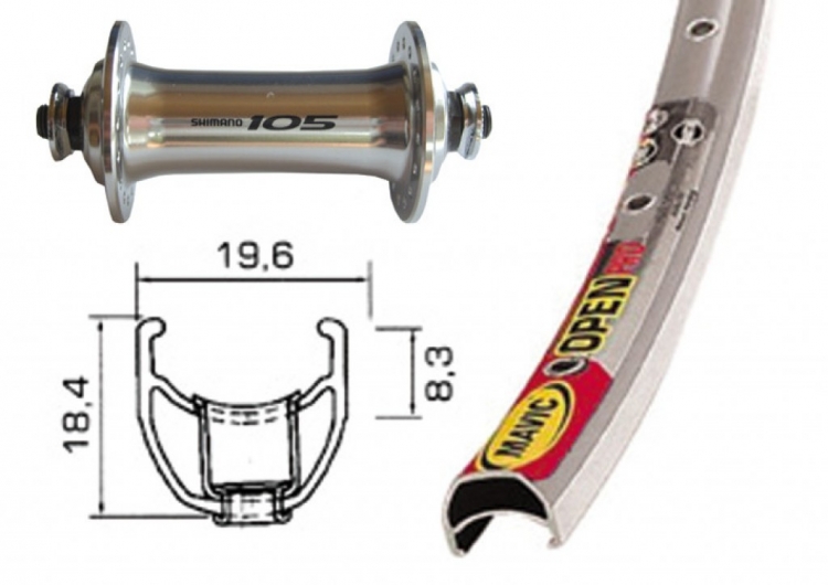 Koło przednie 28 cali 700C, Mavic Open Pro SUB, Shimano 105 sv.