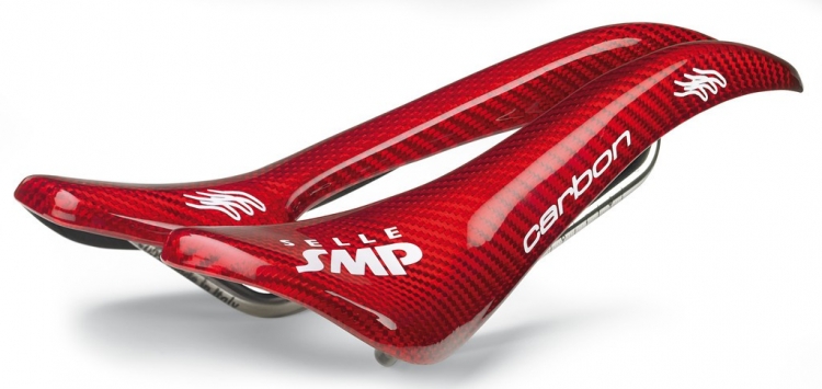 Selle SMP Carbon, unisex, siodło rowerowe, czerwone