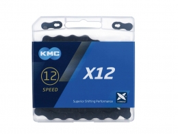 Łańcuch KMC X12 czarny Tech 1/2" x 11/128" 126 ogniw 12-rz.
