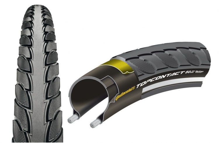 Continental TopConract II Opona zwijana 26x2.0\" 50-559 czarna Reflex Continental TopConract II Opona zwijana 26x2.0\" 50-559 czarna Reflex