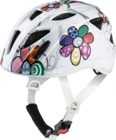 ALPINA Kask rowerowy dziecięcy Ximo Flash - roz. 47-51cm, biały/motyw kwiaty