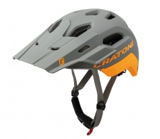 CRATONI C-Maniac 2.0 Trail, kask rowerowy MTB, r. M/L (54-58 cm), szaro-pomarańczowy matowy