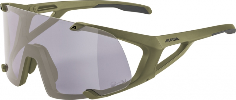 ALPINA Okulary słoneczne Hawkeye Q-Lite V Cat. 1-3 - oliwkowy/fioletowy, hydrofobowy, Fogstop
