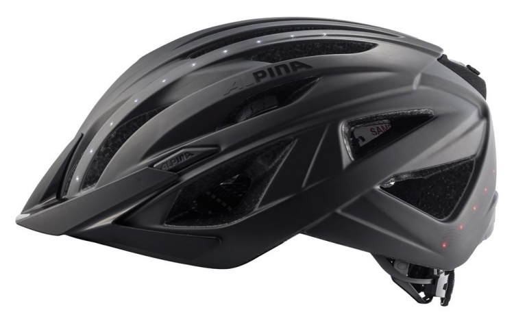 Kask rowerowy Alpina Haga LED 55-59cm czarny mat