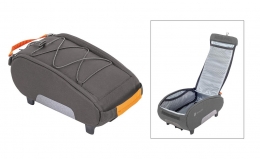 RACKTIME Torba na bagażnik Yoshi 2.0 - 30x17x12cm, antracytowy/ pomarańczowy, z adapterem Snapit 2.0