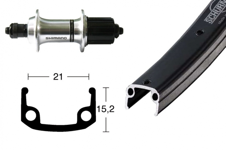 Koło tylne 26 cali x 1,75 cala, Schurmann, Shimano RM-30, 8/9 rz