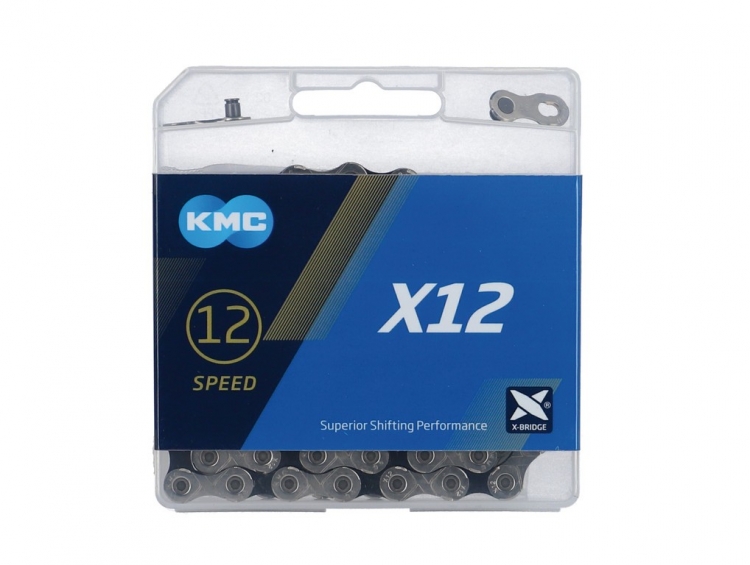 Łańcuch KMC X12 1/2\" x 11/128\" 126 ogniw 12-rz. srebrny/czarny
