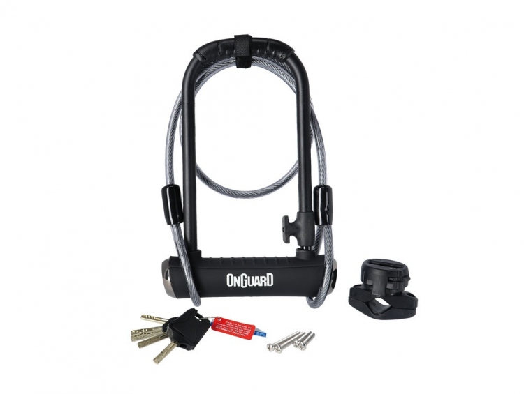 zapięcie U-lock Onguard Pitbulll DT 8005X 115 x 230mm, Ø 14mm, z linka i uchwytem zapięcie U-lock Onguard Pitbulll DT 8005X 115 x 230mm, Ø 14mm, z linka i uchwytem