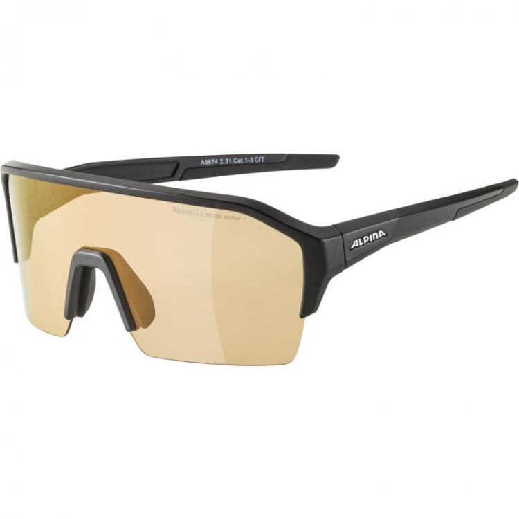 ALPINA Okulary słoneczne Ram HR Q-Lite V - Cat.1-3, czarny/szkło srebrny