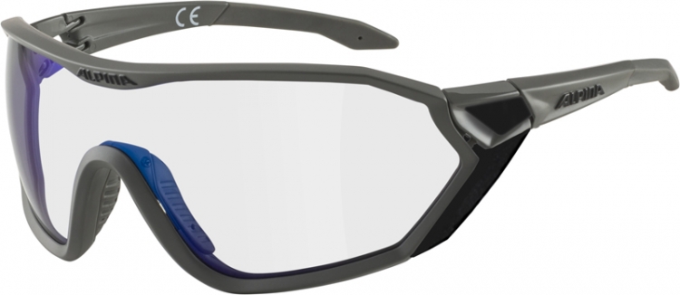 ALPINA Okulary słoneczne S-Way VM - Cat.1-4, księżycowy szary mat/szkło niebieski, hydrofobowy, Fogstop