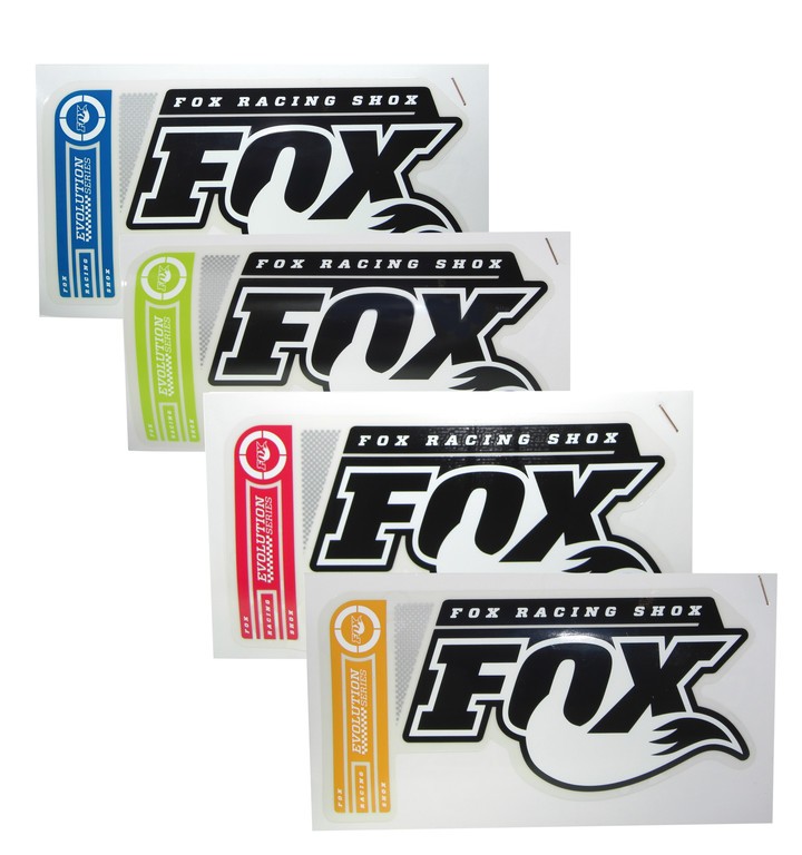Naklejka na amortyzator Fox Evolution, eQ XDuro RX, 2010-2013, niebieska