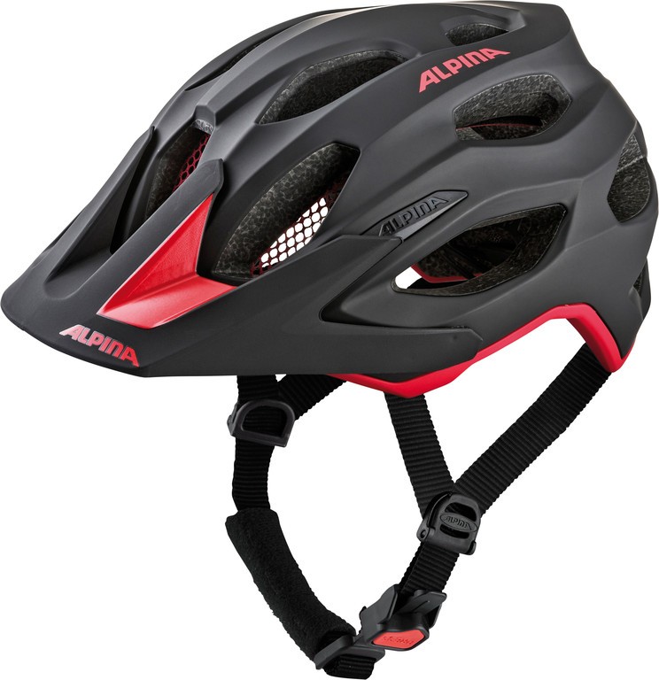 ALPINA Kask rowerowy Carapax 2.0 Enduro/MTB - roz.57-62 cm, czarny/czerwony