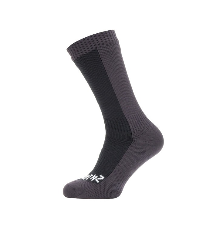 SEALSKINZ Skarpetki wodoodporny średniej długości Cold Weather - roz. 36-38, czarny/szary