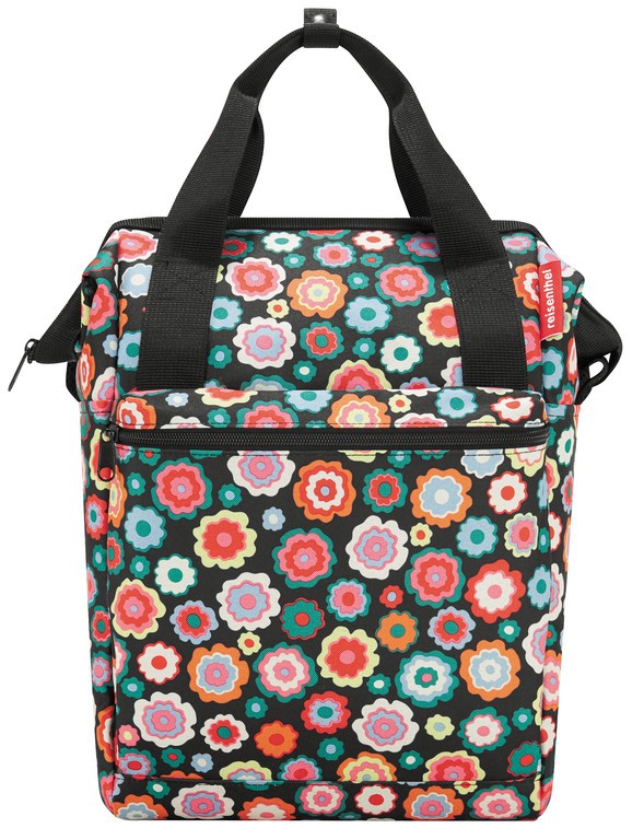 KLICKFIX Torba bagażnikowa ROOMY GT - 25x40x17cm, czarny/kwiaty (happy flowers)