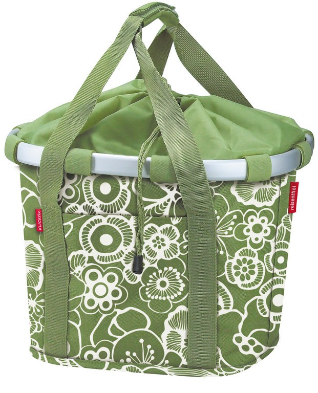 KLICKFIX Koszyk na kierownicę Bikebasket - 35x28x26cm, zielony/biały (fleur green)