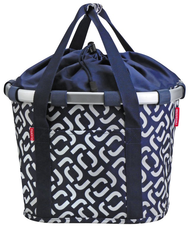 KLICKFIX Koszyk na kierownicę Bikebasket - 35x28x26cm, granotowy/biały (signature navy)