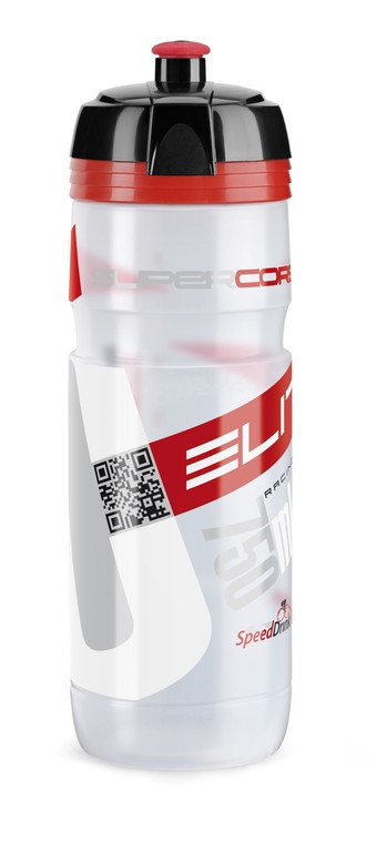 Elite Super Corsa bidon biały, czerwone logo 750 ml