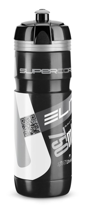 Elite Super Corsa bidon czarny, srebrne logo 750 ml