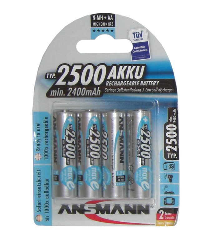 Ansmann Mignon akumulator AA 2500 mAh, 4 sztuki