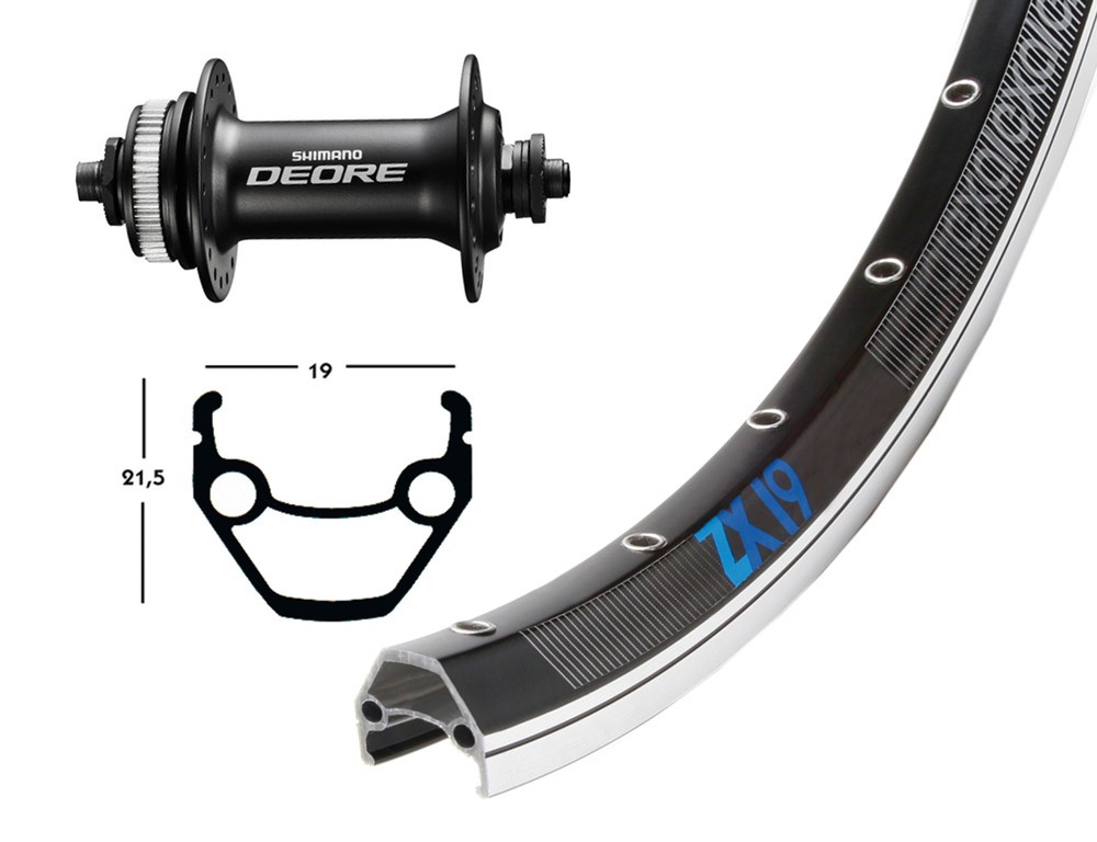 Shimano Deore 615, Exal ZX 19 Disc koło przednie 28 cali, 36